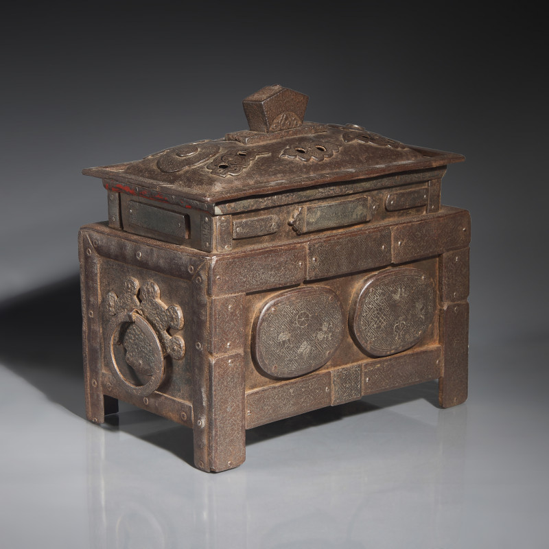 明末清初 藏式鉄錯銀方爐 | An Eastern Tibetan Inlaid Iron Censer, Late Ming to Early Qing Dynasty - 图3