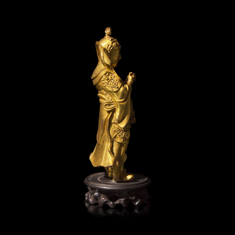 清中期 銅鎏金韋陀像 | A Chinese Gilt Bronze Figure of Weituo, 17th/18th Century - 图4