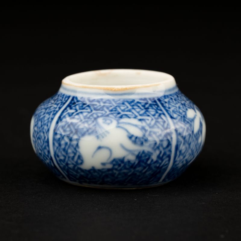    明末 青花祥瑞兔紋茶入 - 图3