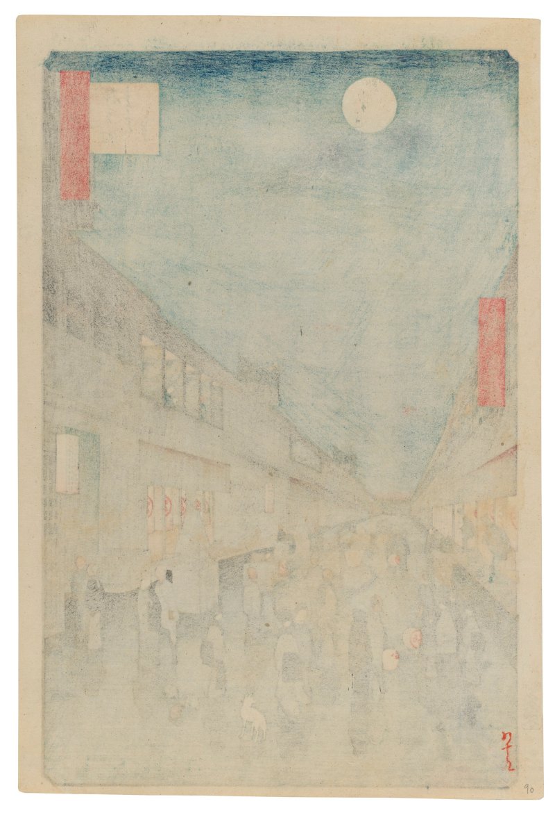 UTAGAWA HIROSHIGE (1797-1858)  Saruwakamachi yoru no kei (Night view of Saruwakamachi) - 图2