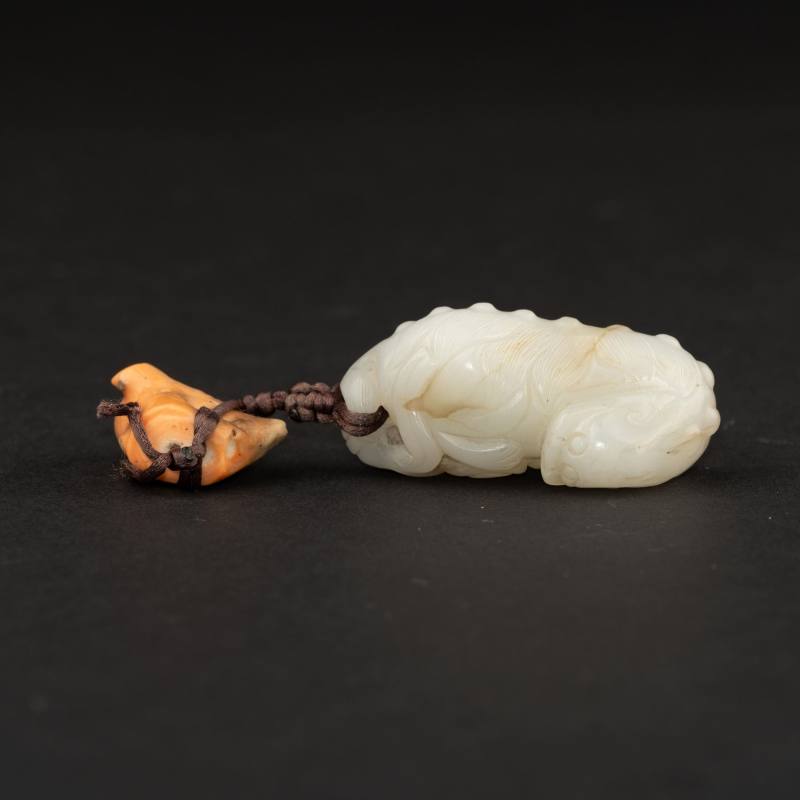    明 白玉龍首玉掛墜 - 图6