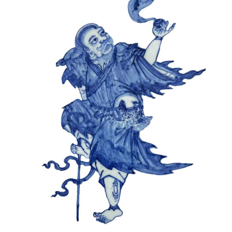 明成化-弘治 青花铁拐李人物插屏 - 图21