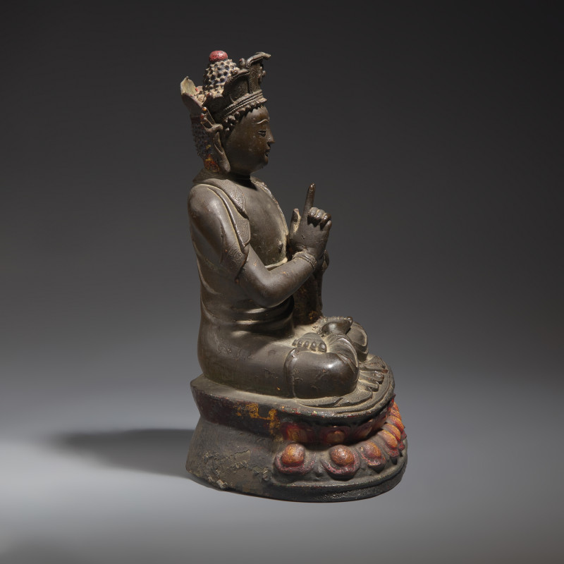 明 銅坐佛 | A Chinese Bronze Figure of a Seated Buddha, Ming Dynasty - 图3