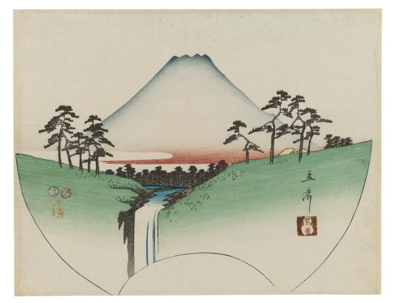 UTAGAWA HIROSHIGE (1797-1858)  Mount Fuji and Otodome Falls - 图1