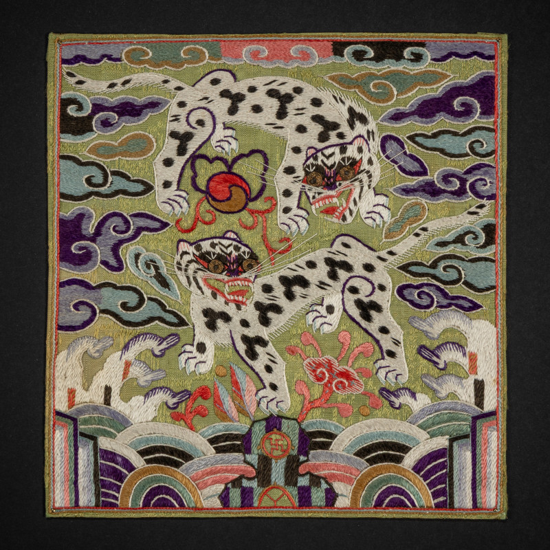 朝鮮王朝 武官虎紋補子兩種 | Two Korean 'Tigers' Rank Badges, Joseon Dynasty, 19th Century - 图3