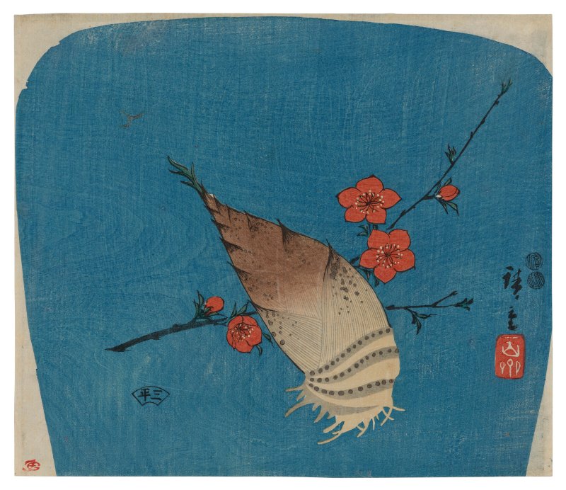 UTAGAWA HIROSHIGE (1797-1858)  Bamboo Shoot and Red Plum Blossom - 图1
