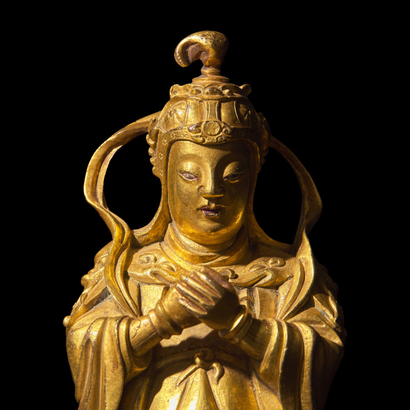 清中期 銅鎏金韋陀像 | A Chinese Gilt Bronze Figure of Weituo, 17th/18th Century - 图5