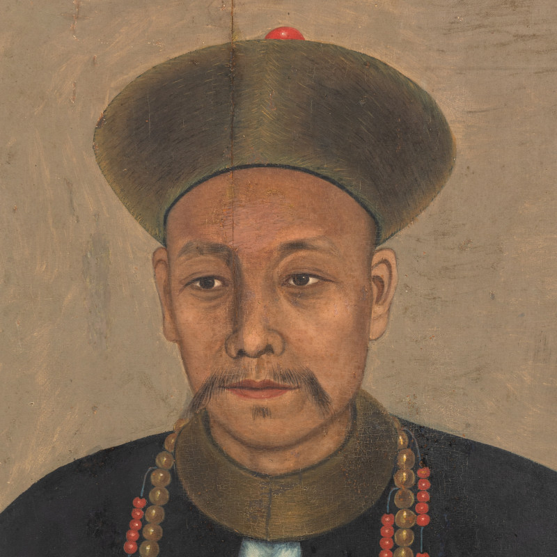 清晚期 油畫武官像 | A Chinese Export Painting of a Military Official, 19th Century - 图3