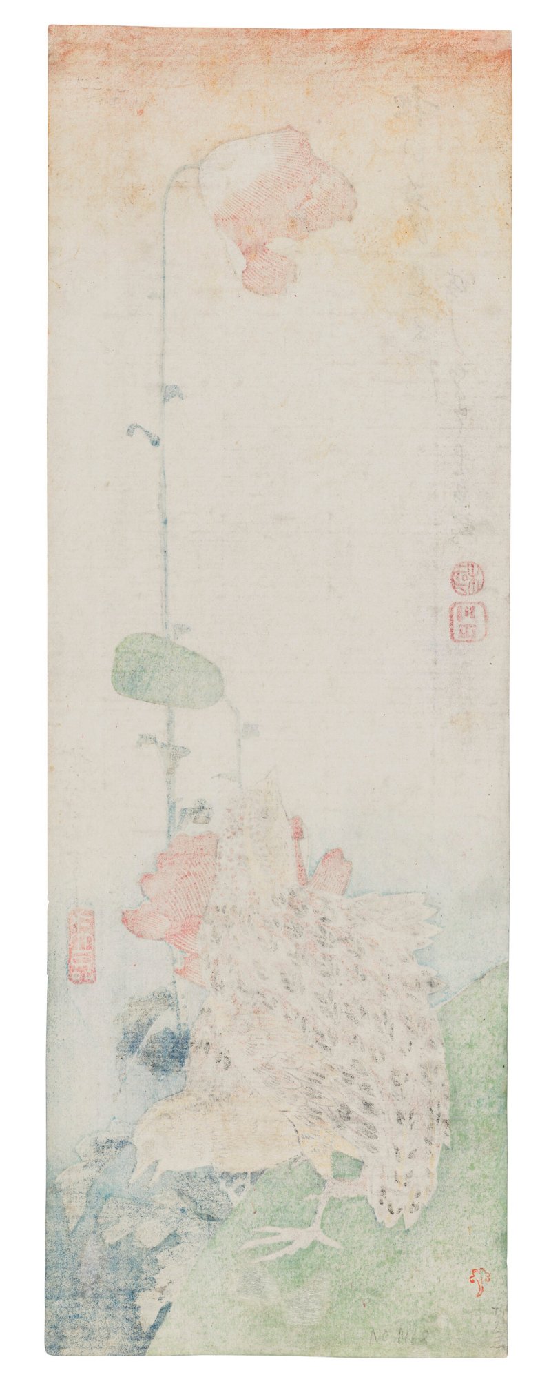 UTAGAWA HIROSHIGE (1797-1858)  Quails and Poppies - 图2