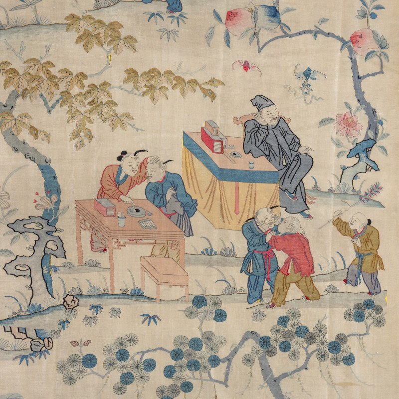 清晚期 緙絲百子圖大挂賬 | A Large Chinese Kesi Silk 'Hundred Boys' Panel, Circa 1880 - 图2
