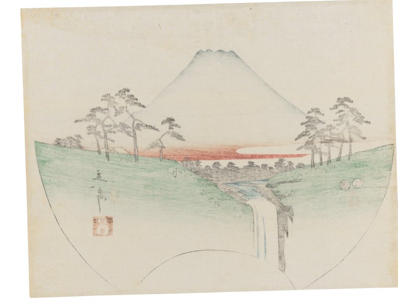 UTAGAWA HIROSHIGE (1797-1858)  Mount Fuji and Otodome Falls - 图2