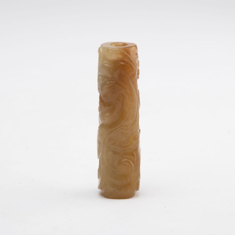    宋 白玉紅沁龍紋樂子 - 图2