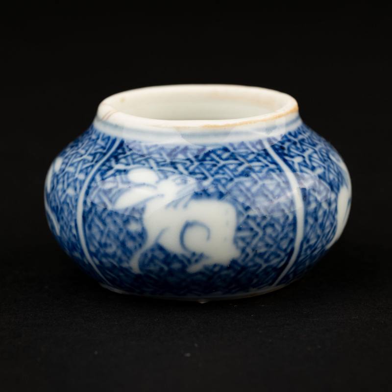    明末 青花祥瑞兔紋茶入 - 图6