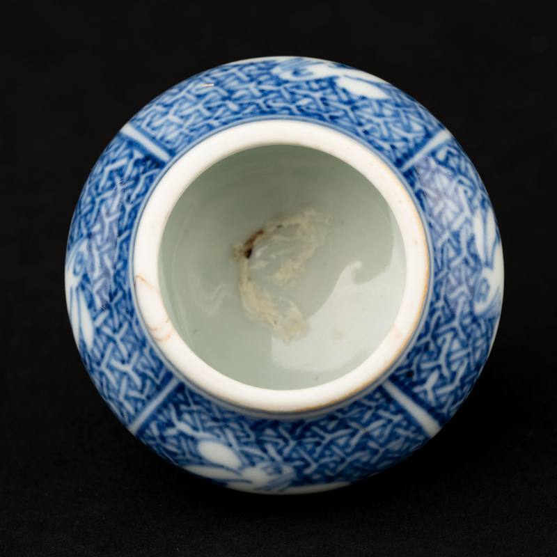    明末 青花祥瑞兔紋茶入 - 图7