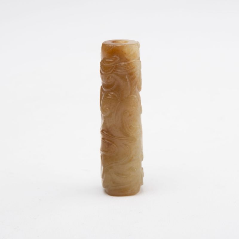    宋 白玉紅沁龍紋樂子 - 图4