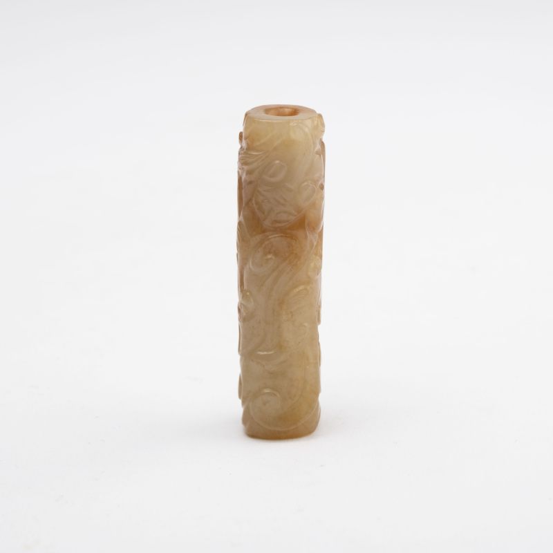    宋 白玉紅沁龍紋樂子 - 图5