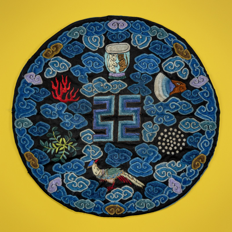 晚清-民國 緙絲、刺綉圓光三種 | Three Chinese Silk Roundels, Late Qing Dynasty-Republic Period - 图4