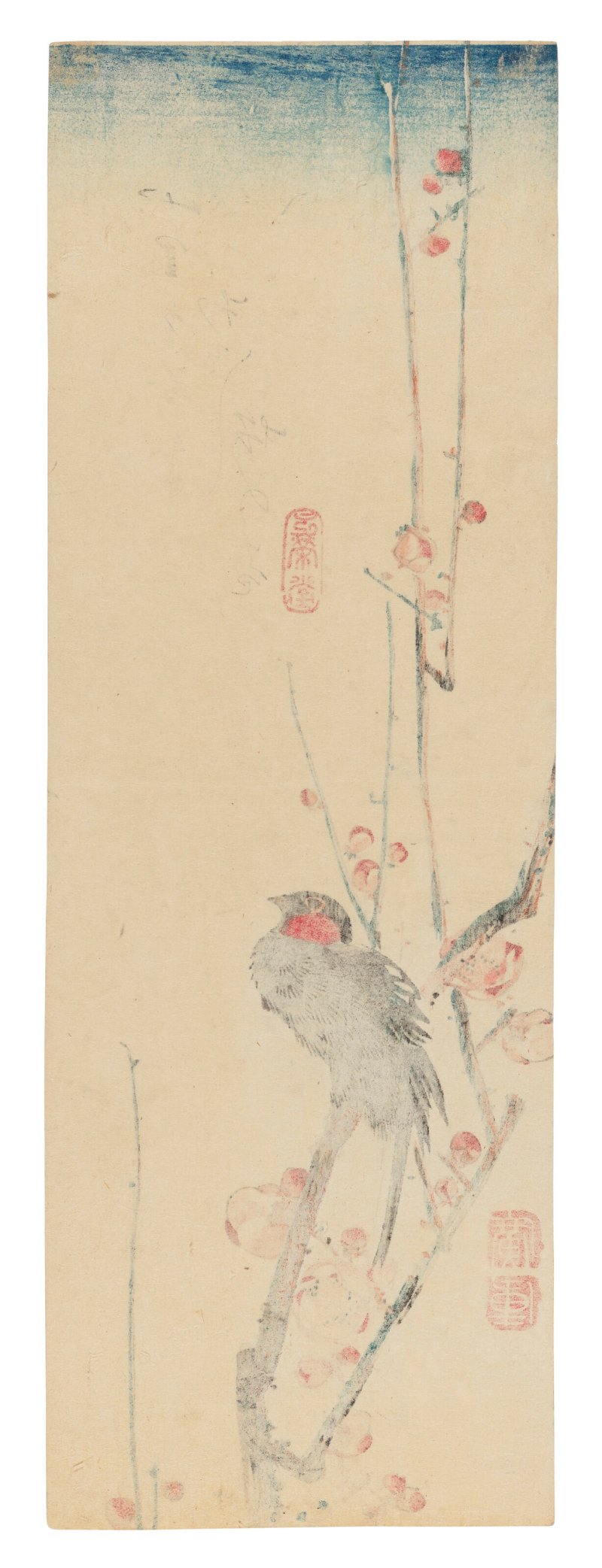 UTAGAWA HIROSHIGE (1797-1858)  Bullfinch and Plum Blossoms - 图2