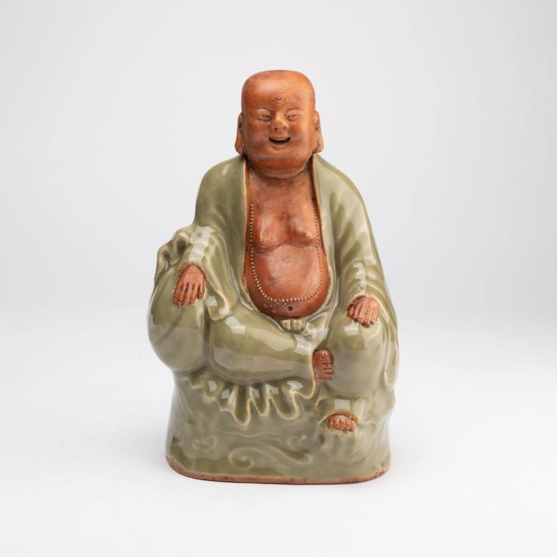    明 龍泉窯彌勒像 - 图2