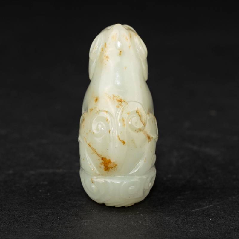    清 白玉獅雕坐像 - 图3