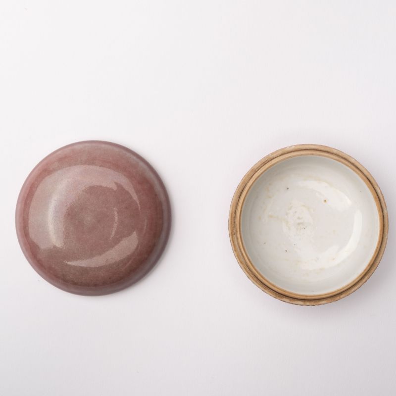    清 缸豆紅蓋合 - 图5