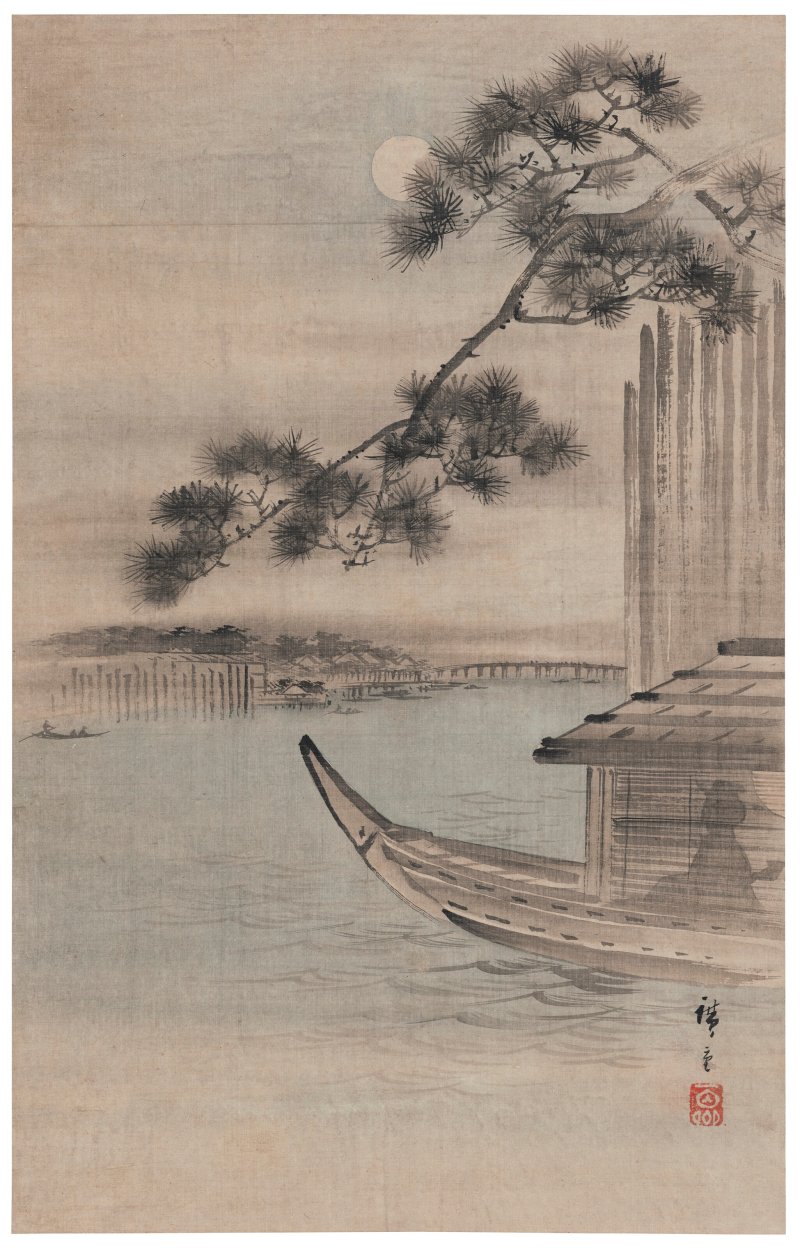 UTAGAWA HIROSHIGE (1797-1858)  Pine of Success and Oumayagashi, Asakusa River