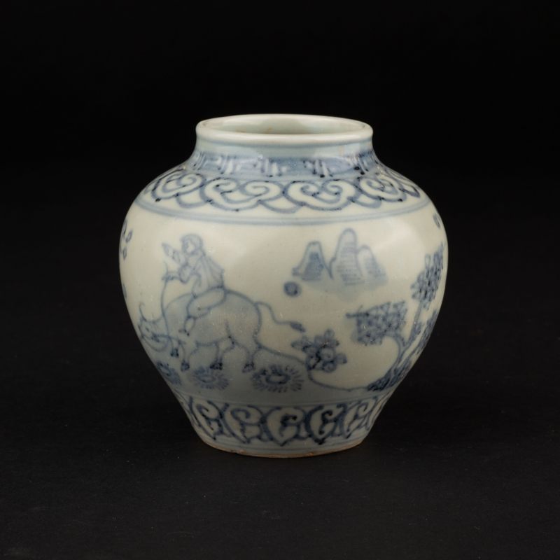    明 青花人物罐 - 图2