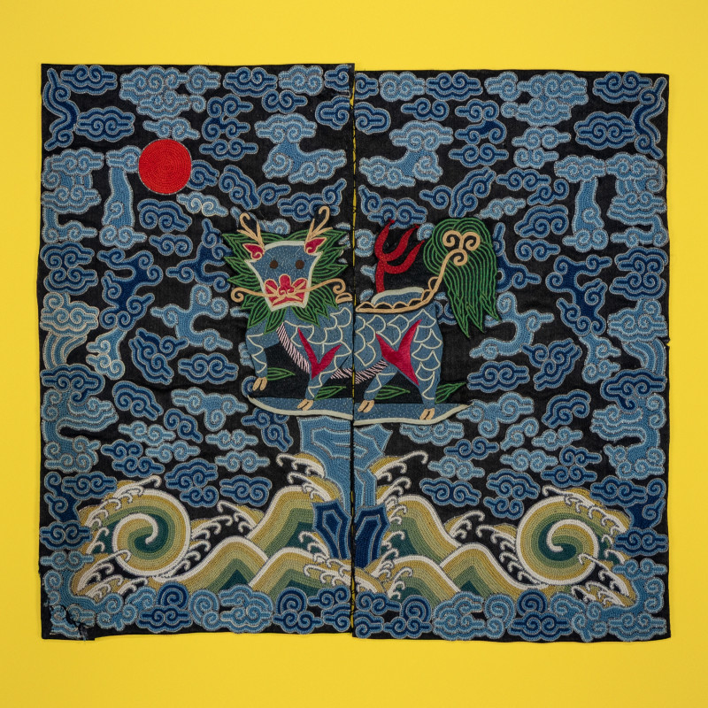 晚清-民國 刺綉武官補子六種 | Six Chinese Embroidered Silk Military Rank Badges, Late 19th-Early 20th Century - 图3