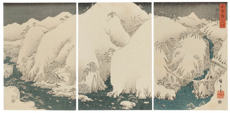 UTAGAWA HIROSHIGE (1797-1858)  Kisoji no yamakawa (Mountain river on the Kiso Road) - 图1