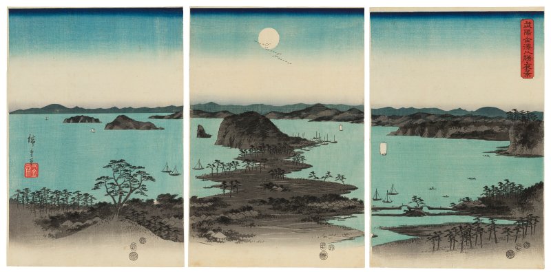 UTAGAWA HIROSHIGE (1797-1858)  Buyo Kanazawa hassho yakei (Eight night views of Kanazawa, Musashi Province) - 图1