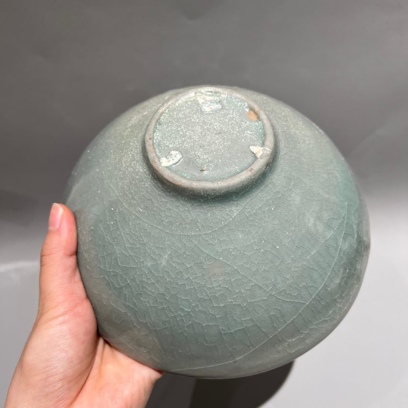 明代 高丽天青印花大碗 - 图7