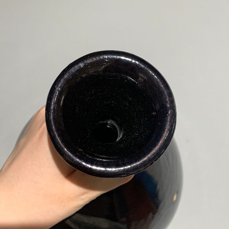 明代 黑釉铁绣花玉壶春瓶 - 图8