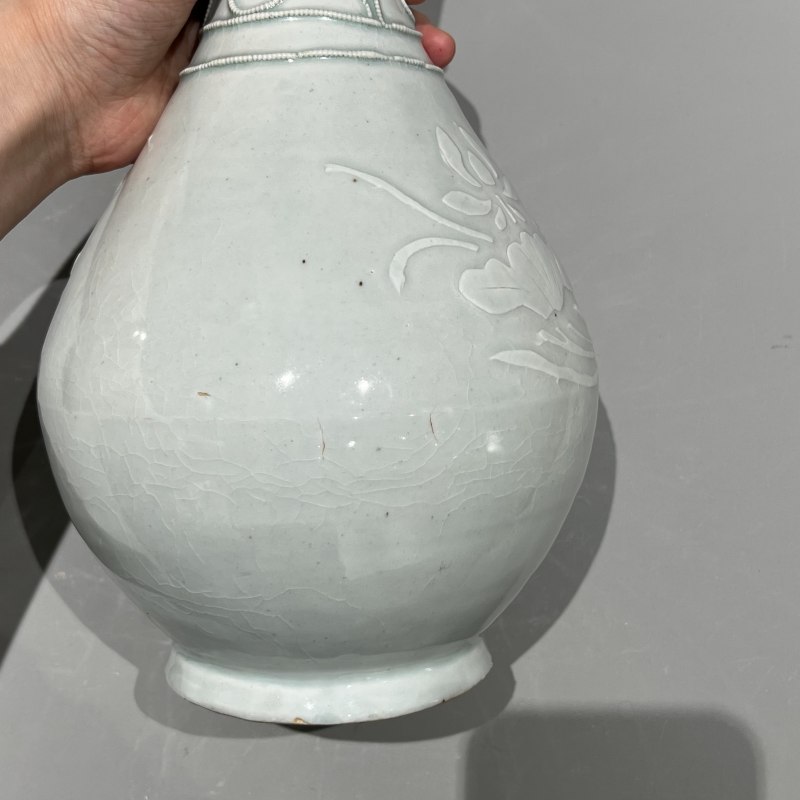 元代 枢府窑卵白釉印花玉壶春瓶 - 图8