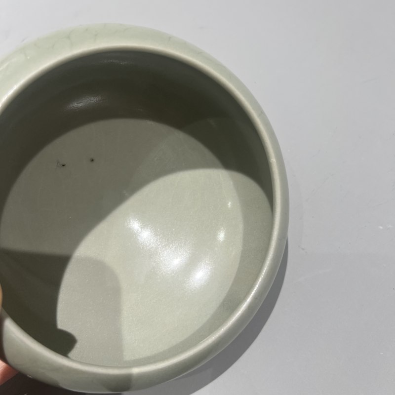 明代 月白釉荷叶形盖罐 - 图9