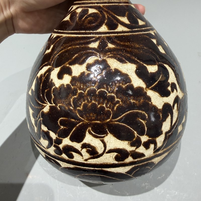 明代 黑釉剔花玉壶春瓶 - 图6