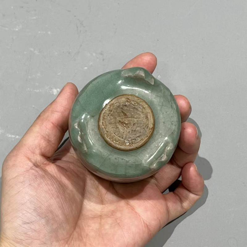 明代 龙泉粉青釉小琴炉 - 图4