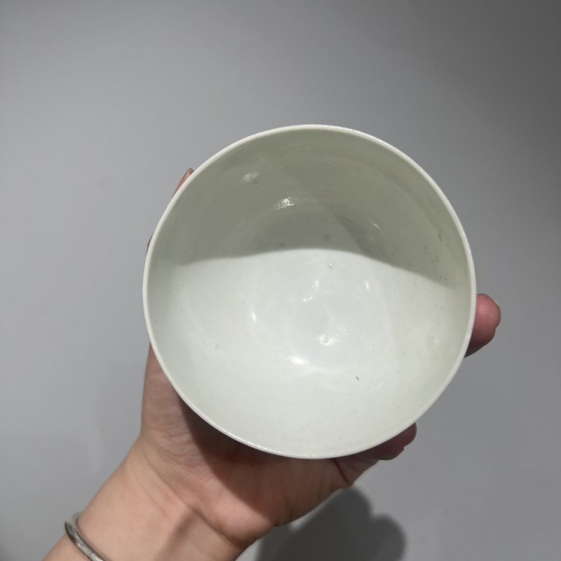 明代 青白釉高足盏、托一套 - 图4