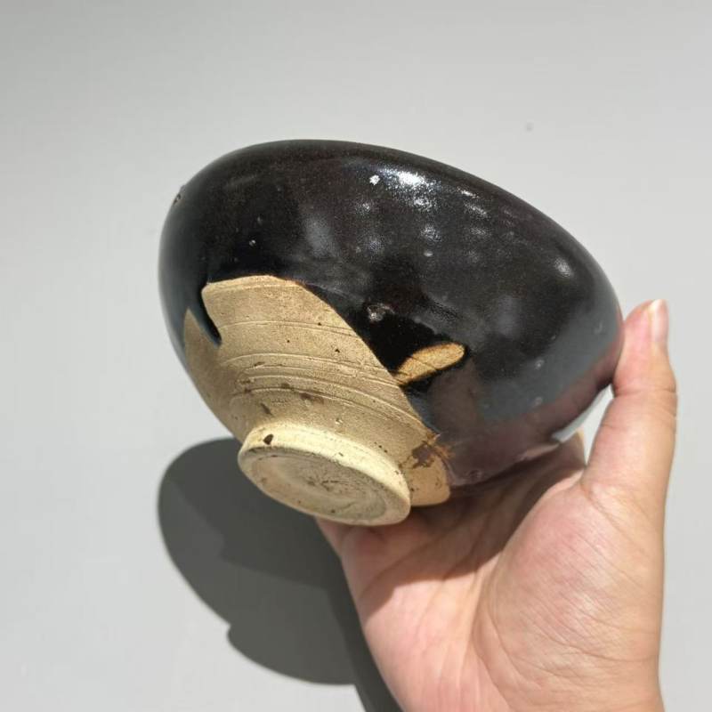 明代 黑釉油滴钵碗 - 图5