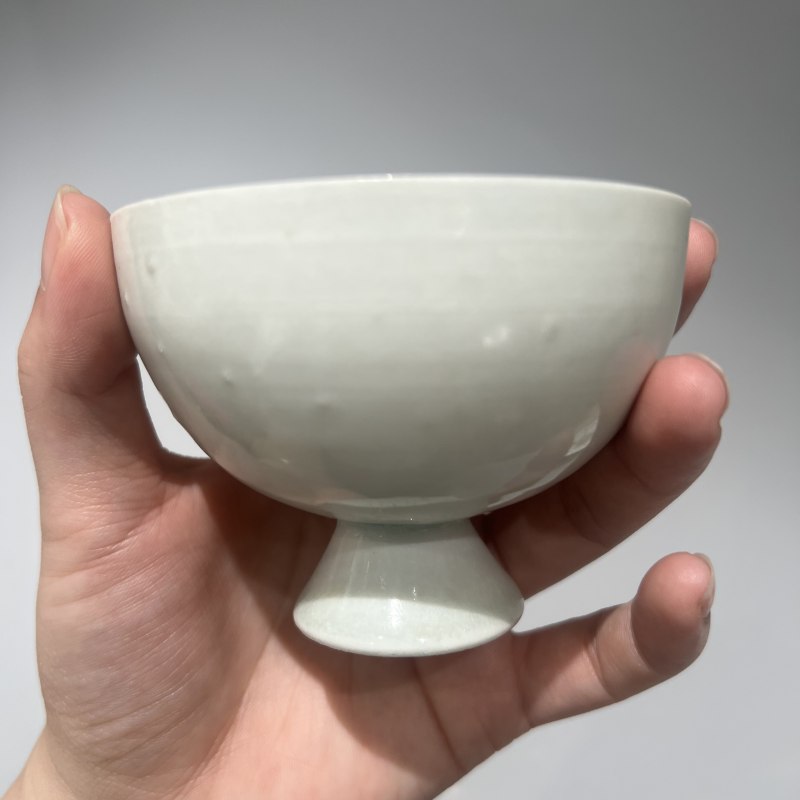 明代 青白釉高足盏、托一套 - 图5