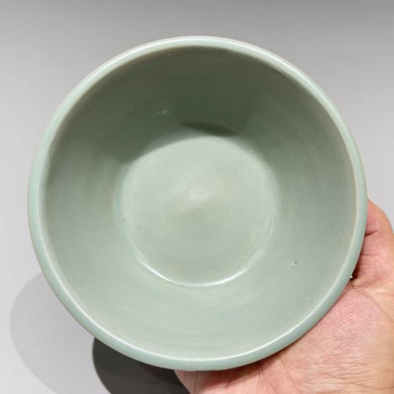 明代 龙泉窑粉青釉直边洗 - 图4