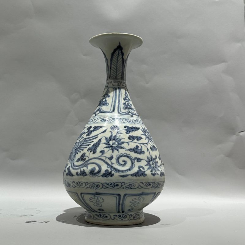 元代 青花凤纹玉壶春瓶 - 图5