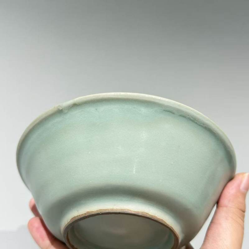 明代 龙泉窑粉青釉直边洗 - 图5