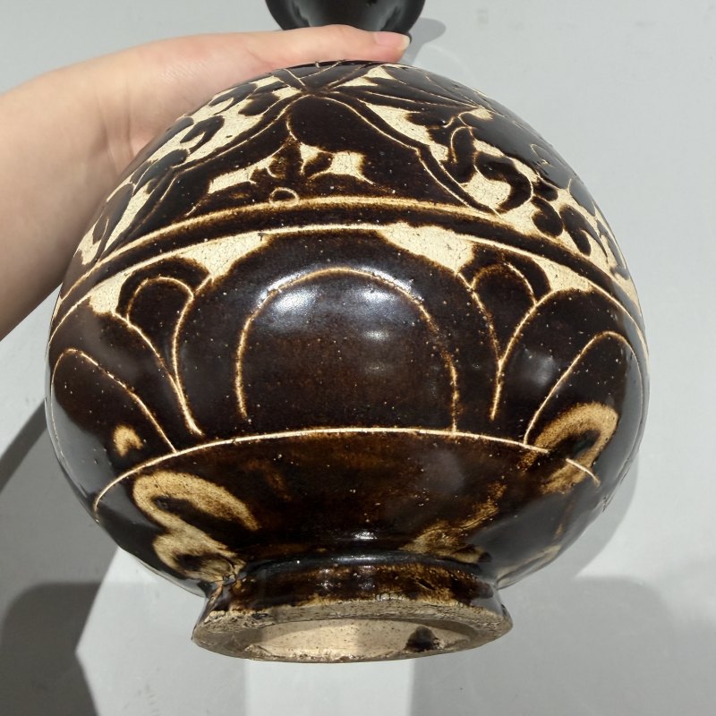 明代 黑釉剔花玉壶春瓶 - 图8
