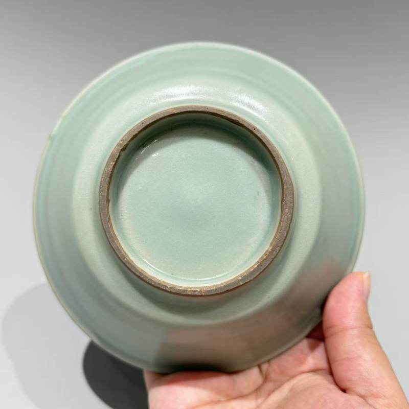 明代 龙泉窑粉青釉直边洗 - 图6