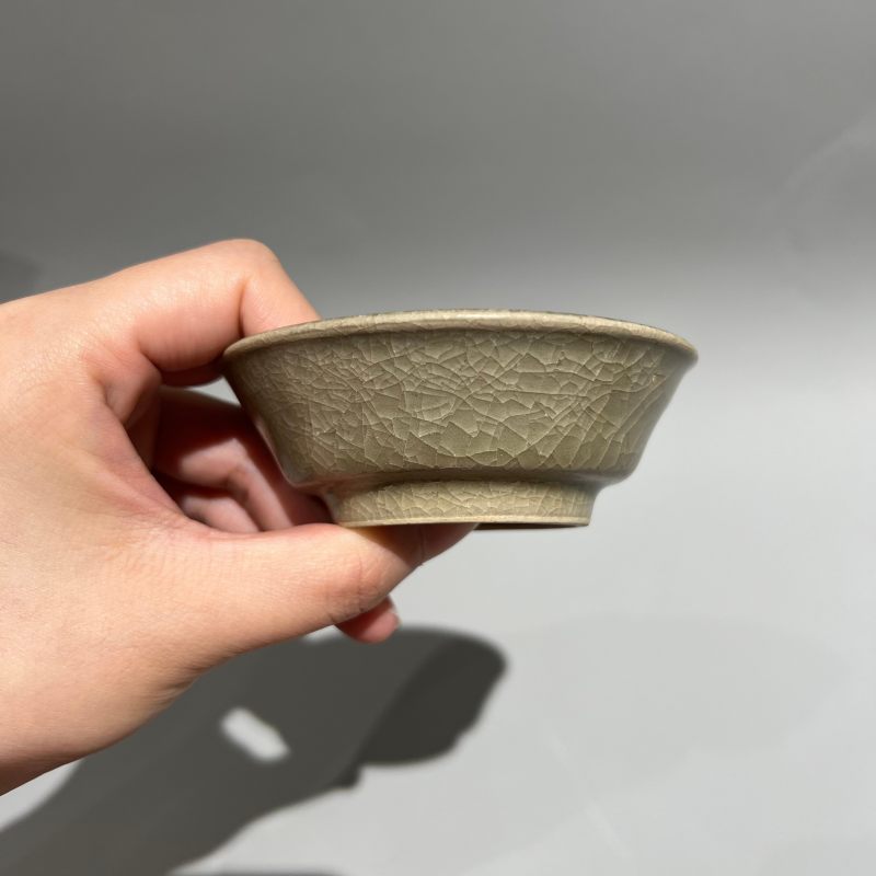 明代 龙泉窑青釉直边小洗 - 图3