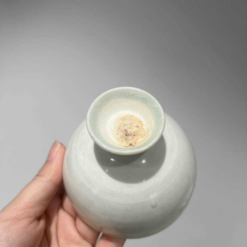 明代 青白釉高足盏、托一套 - 图7