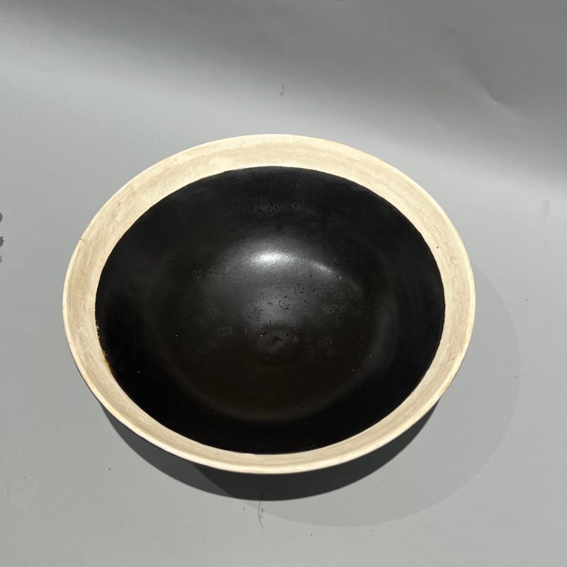 明代 黑釉白覆轮斗笠盏 - 图6