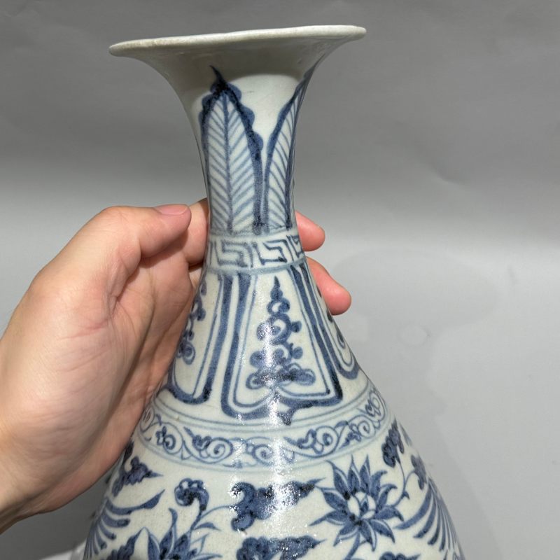 元代 青花凤纹玉壶春瓶 - 图7