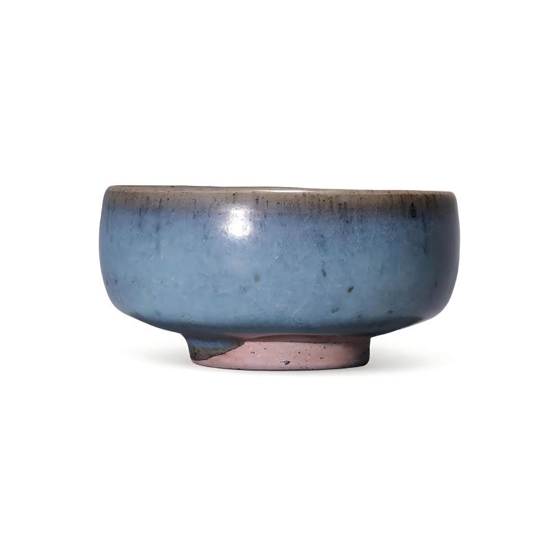 明代 钧窑天蓝釉罗汉杯 - 图1