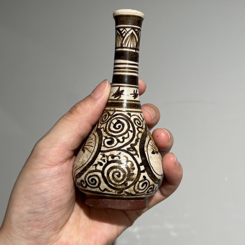 明代 吉州窑彩绘瓶 - 图6